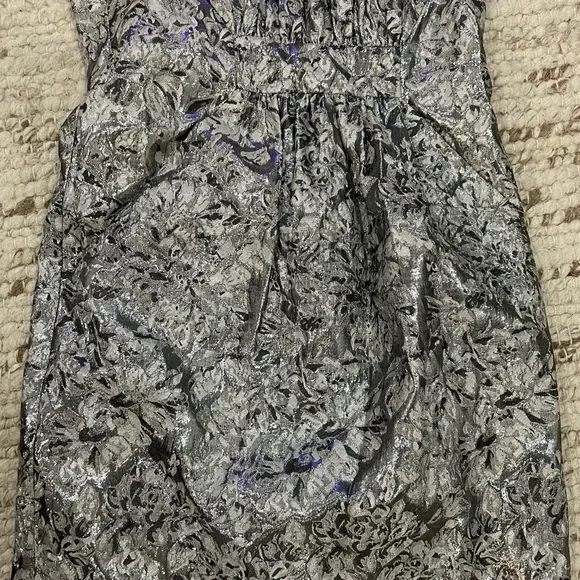 ABS Allen Schwartz Silver Strapless Dress - Picture 6 of 6